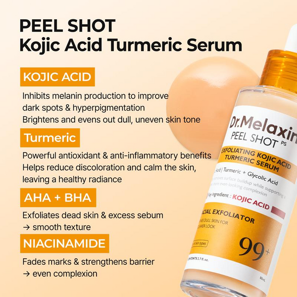 Dr.Melaxin Official  Kojic Acid Turmeric Amber Face & Body Care Set (4 pcs)